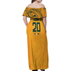 Sam Kerr Australia Matildas Family Matching Off Shoulder Maxi Dress and Hawaiian Shirt