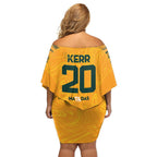Sam Kerr Australia Matildas Family Matching Off Shoulder Short Dress and Hawaiian Shirt