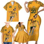 Sam Kerr Australia Matildas Family Matching Short Sleeve Bodycon Dress and Hawaiian Shirt