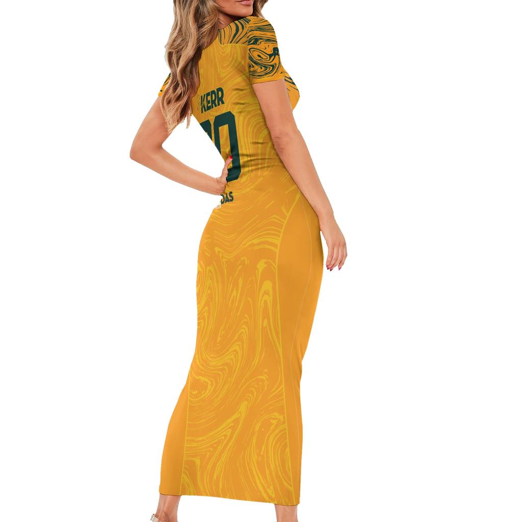 Sam Kerr Australia Matildas Family Matching Short Sleeve Bodycon Dress and Hawaiian Shirt