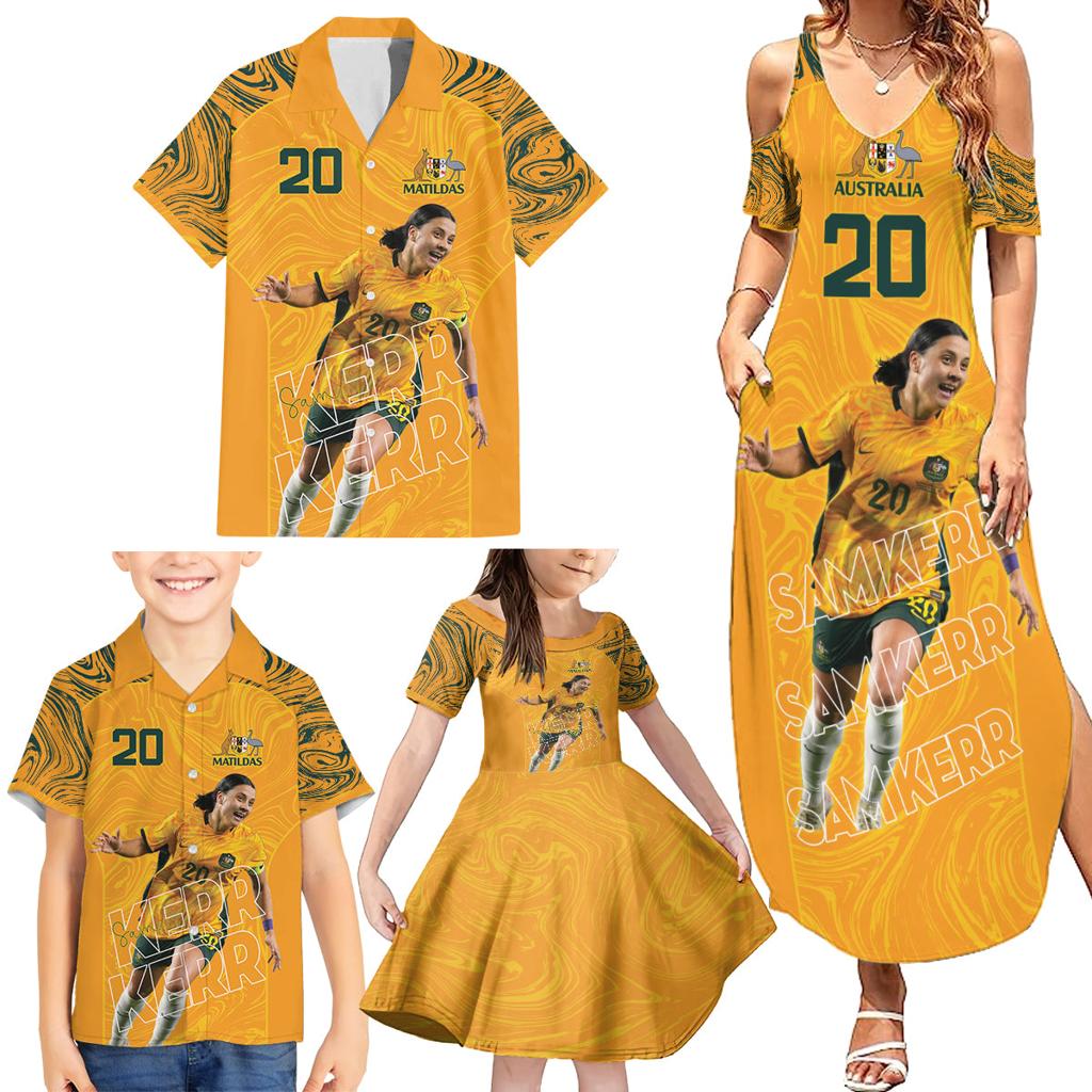 Sam Kerr Australia Matildas Family Matching Summer Maxi Dress and Hawaiian Shirt