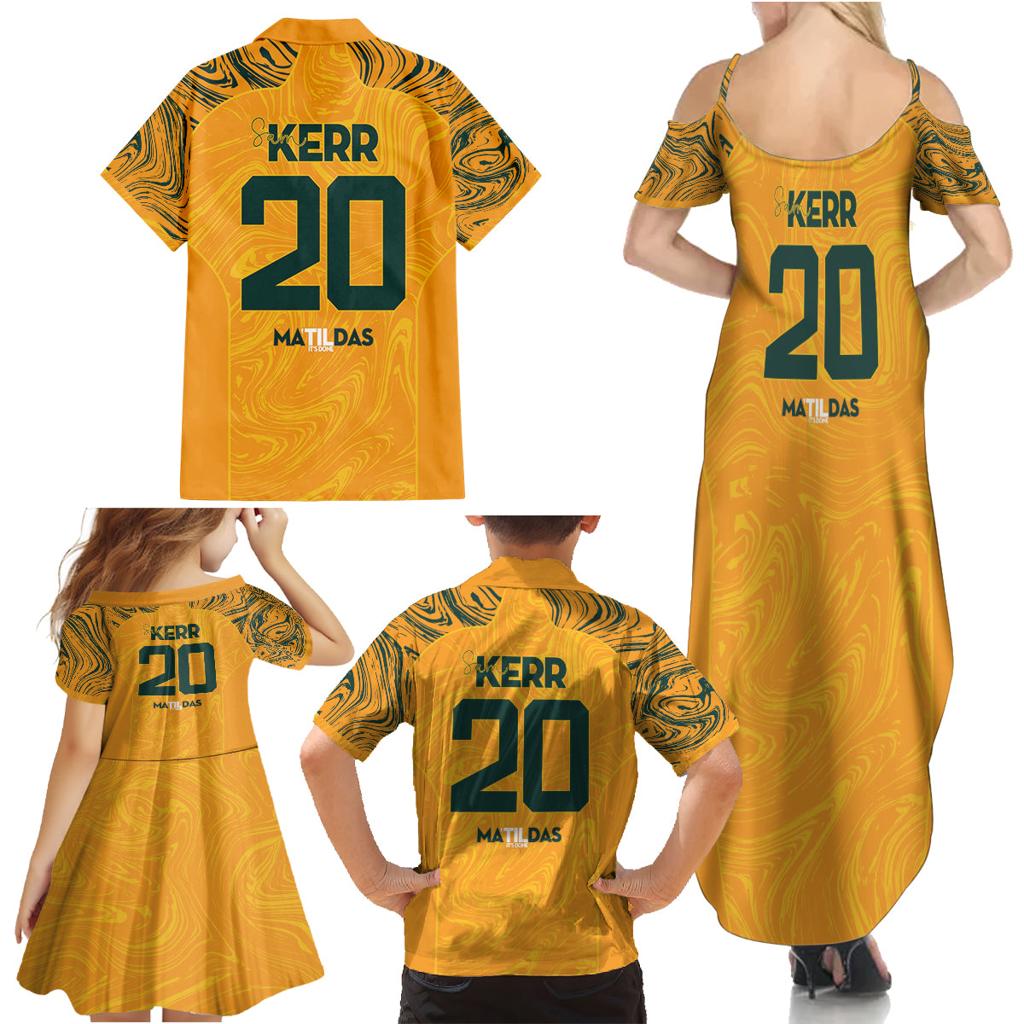 Sam Kerr Australia Matildas Family Matching Summer Maxi Dress and Hawaiian Shirt