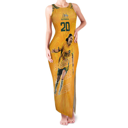 Sam Kerr Australia Matildas Family Matching Tank Maxi Dress and Hawaiian Shirt