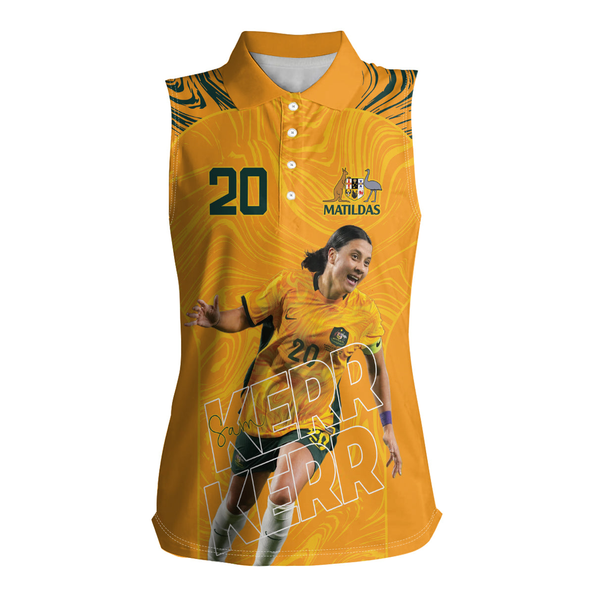 Sam Kerr Australia Matildas Women Sleeveless Polo Shirt