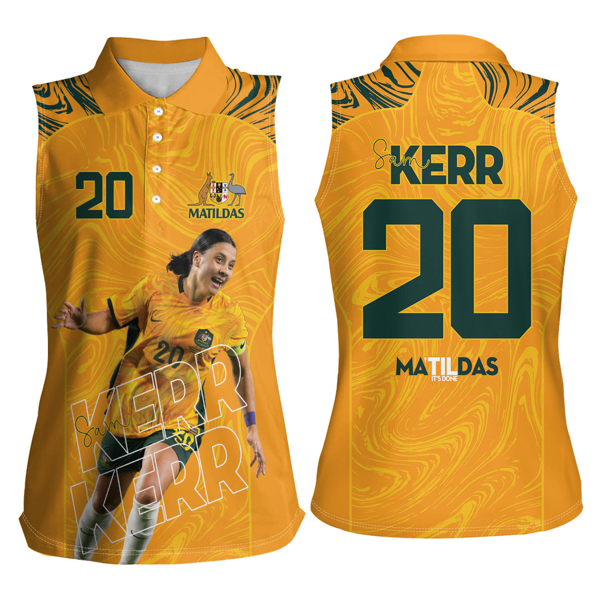 Sam Kerr Australia Matildas Women Sleeveless Polo Shirt