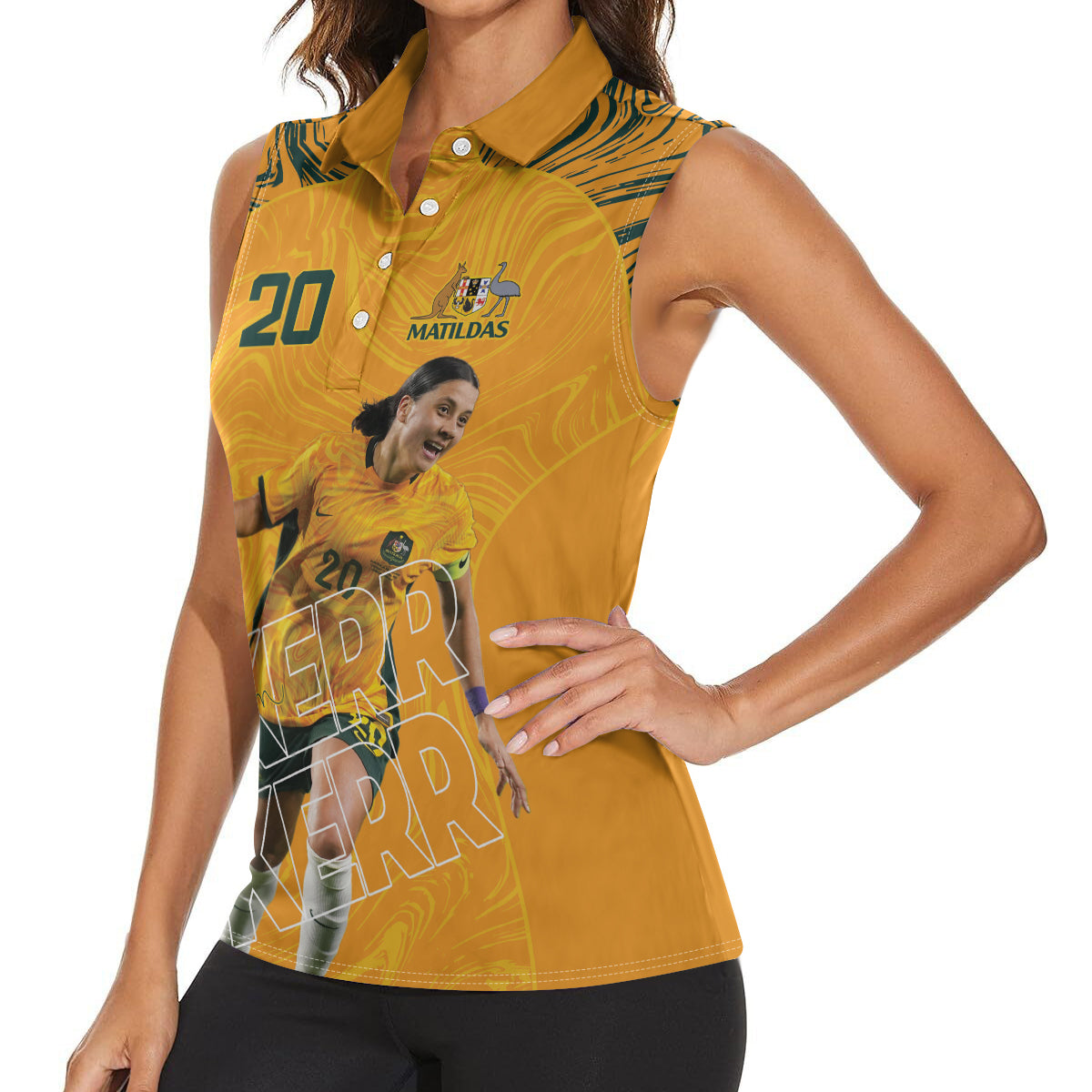 Sam Kerr Australia Matildas Women Sleeveless Polo Shirt