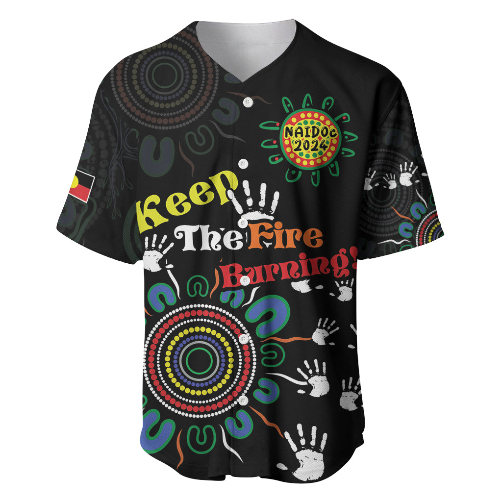 NAIDOC 2024 Indigenous Aboriginal Baseball Jersey The Fire Burns Forever