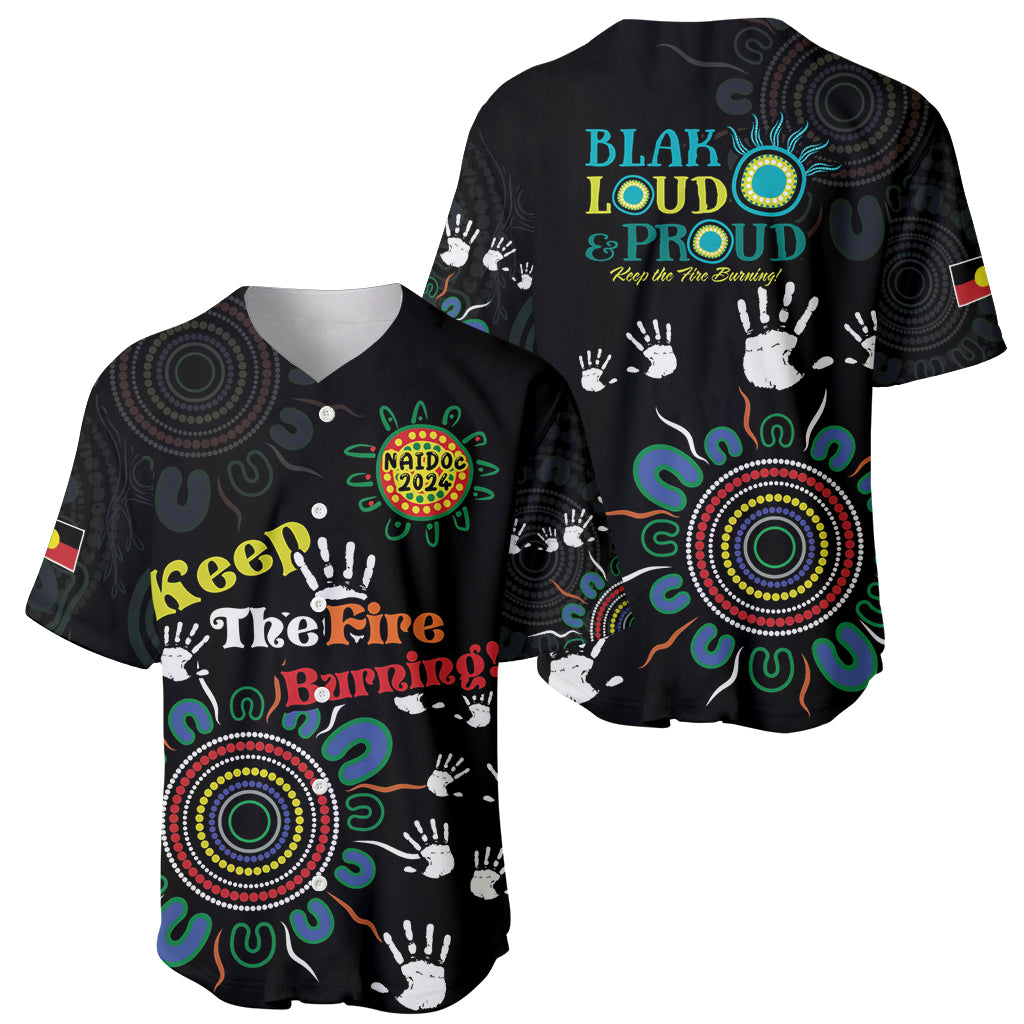 NAIDOC 2024 Indigenous Aboriginal Baseball Jersey The Fire Burns Forever
