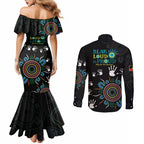 NAIDOC 2024 Indigenous Aboriginal Couples Matching Mermaid Dress and Long Sleeve Button Shirt The Fire Burns Forever