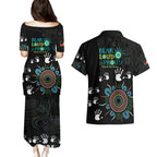 NAIDOC 2024 Indigenous Aboriginal Couples Matching Puletasi and Hawaiian Shirt The Fire Burns Forever