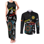 NAIDOC 2024 Indigenous Aboriginal Couples Matching Tank Maxi Dress and Long Sleeve Button Shirt The Fire Burns Forever