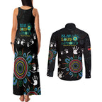 NAIDOC 2024 Indigenous Aboriginal Couples Matching Tank Maxi Dress and Long Sleeve Button Shirt The Fire Burns Forever