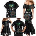 NAIDOC 2024 Indigenous Aboriginal Family Matching Mermaid Dress and Hawaiian Shirt The Fire Burns Forever