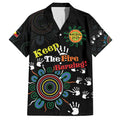 NAIDOC 2024 Indigenous Aboriginal Family Matching Off The Shoulder Long Sleeve Dress and Hawaiian Shirt The Fire Burns Forever