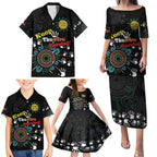 NAIDOC 2024 Indigenous Aboriginal Family Matching Puletasi and Hawaiian Shirt The Fire Burns Forever