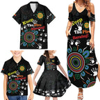 NAIDOC 2024 Indigenous Aboriginal Family Matching Summer Maxi Dress and Hawaiian Shirt The Fire Burns Forever