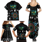 NAIDOC 2024 Indigenous Aboriginal Family Matching Summer Maxi Dress and Hawaiian Shirt The Fire Burns Forever
