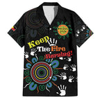 NAIDOC 2024 Indigenous Aboriginal Family Matching Summer Maxi Dress and Hawaiian Shirt The Fire Burns Forever