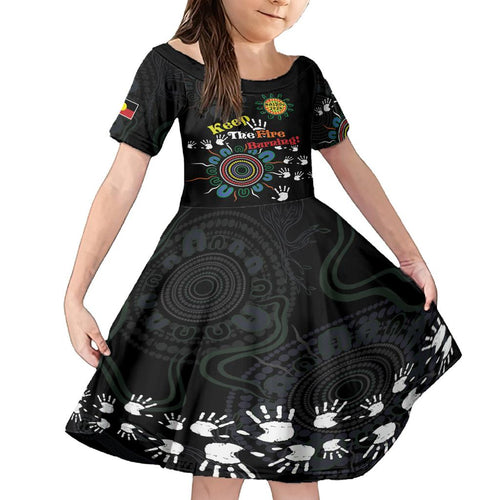 NAIDOC 2024 Indigenous Aboriginal Family Matching Tank Maxi Dress and Hawaiian Shirt The Fire Burns Forever