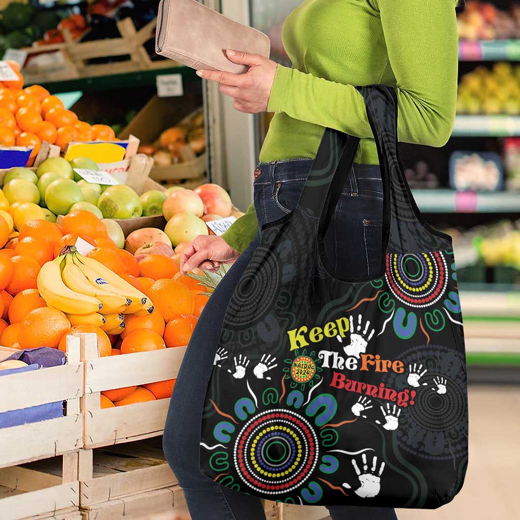 NAIDOC 2024 Indigenous Aboriginal Grocery Bag The Fire Burns Forever
