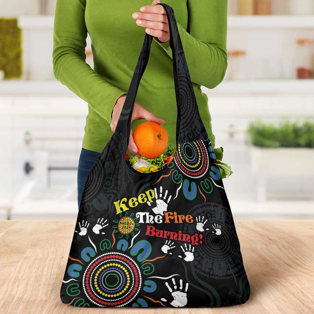 NAIDOC 2024 Indigenous Aboriginal Grocery Bag The Fire Burns Forever