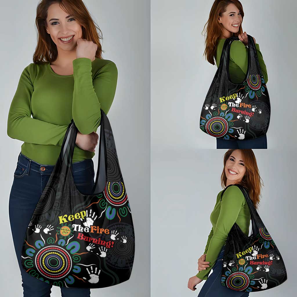 NAIDOC 2024 Indigenous Aboriginal Grocery Bag The Fire Burns Forever