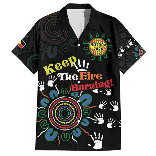 NAIDOC 2024 Indigenous Aboriginal Hawaiian Shirt The Fire Burns Forever