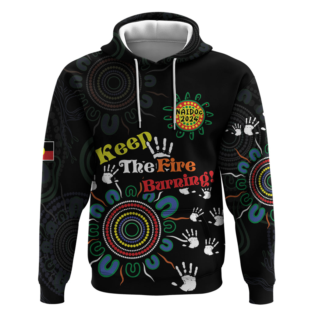 NAIDOC 2024 Indigenous Aboriginal Hoodie The Fire Burns Forever