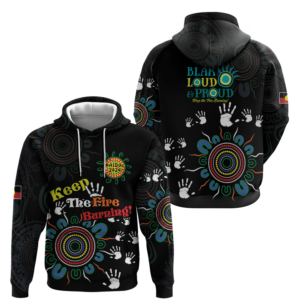 NAIDOC 2024 Indigenous Aboriginal Hoodie The Fire Burns Forever