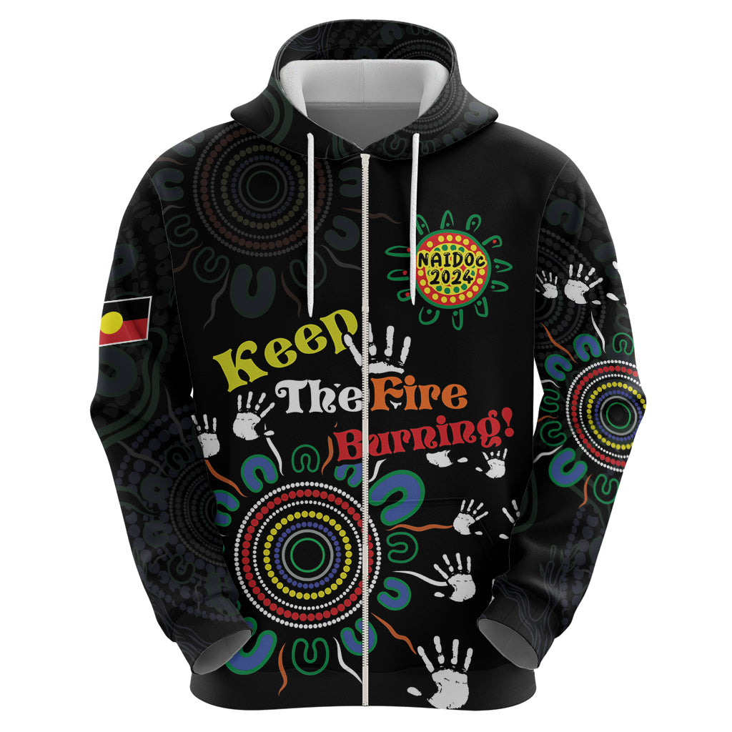 NAIDOC 2024 Indigenous Aboriginal Hoodie The Fire Burns Forever