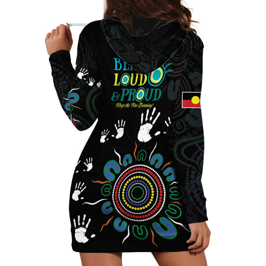 NAIDOC 2024 Indigenous Aboriginal Hoodie Dress The Fire Burns Forever