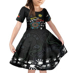 NAIDOC 2024 Indigenous Aboriginal Kid Short Sleeve Dress The Fire Burns Forever