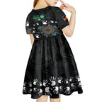 NAIDOC 2024 Indigenous Aboriginal Kid Short Sleeve Dress The Fire Burns Forever