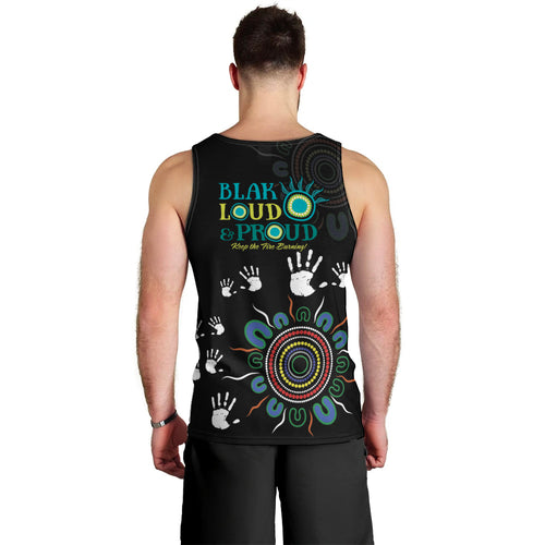 NAIDOC 2024 Indigenous Aboriginal Men Tank Top The Fire Burns Forever