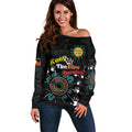 NAIDOC 2024 Indigenous Aboriginal Off Shoulder Sweater The Fire Burns Forever