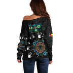 NAIDOC 2024 Indigenous Aboriginal Off Shoulder Sweater The Fire Burns Forever
