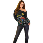 NAIDOC 2024 Indigenous Aboriginal Off Shoulder Sweater The Fire Burns Forever