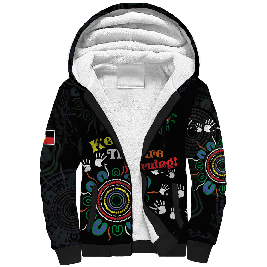 NAIDOC 2024 Indigenous Aboriginal Sherpa Hoodie The Fire Burns Forever