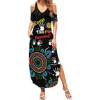 NAIDOC 2024 Indigenous Aboriginal Summer Maxi Dress The Fire Burns Forever