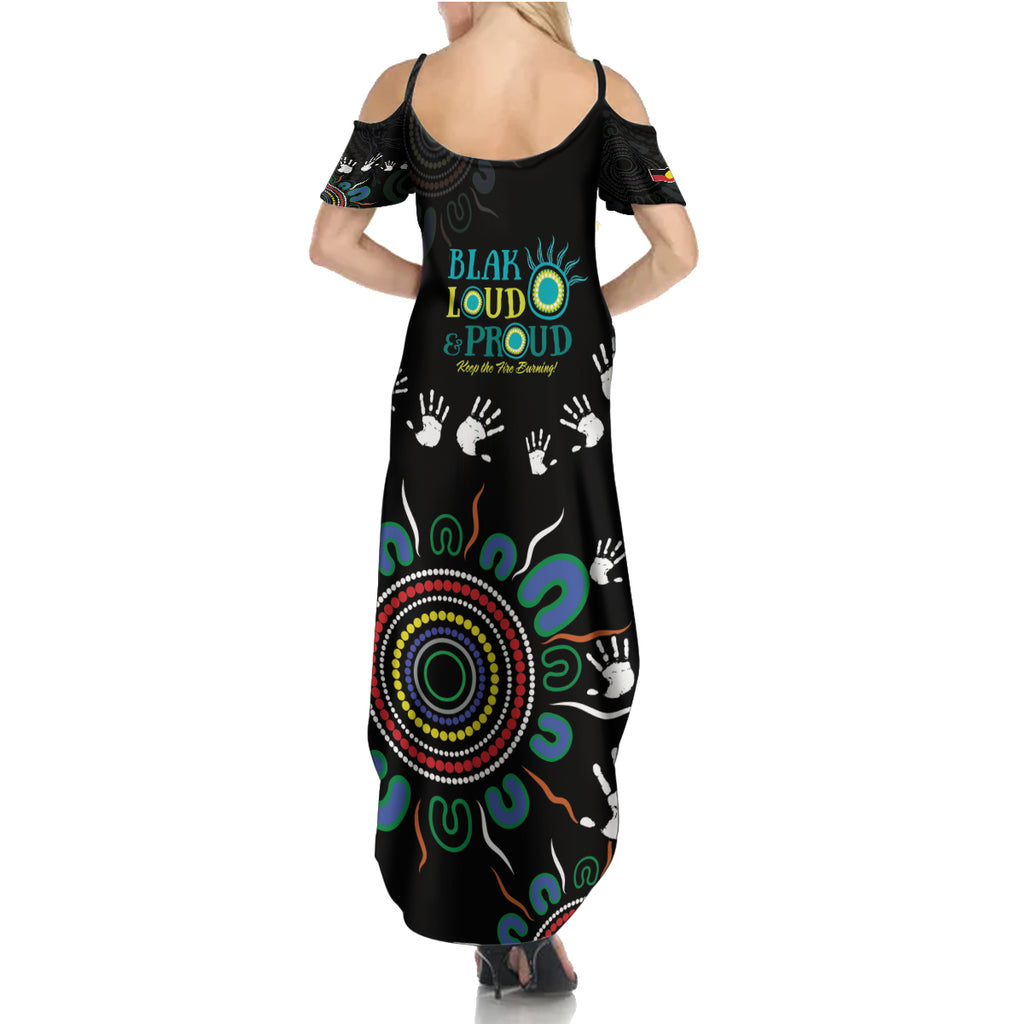 NAIDOC 2024 Indigenous Aboriginal Summer Maxi Dress The Fire Burns Forever