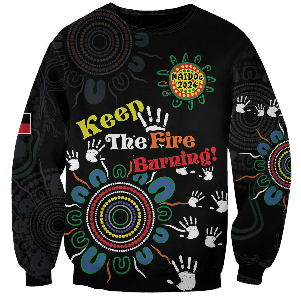 NAIDOC 2024 Indigenous Aboriginal Sweatshirt The Fire Burns Forever