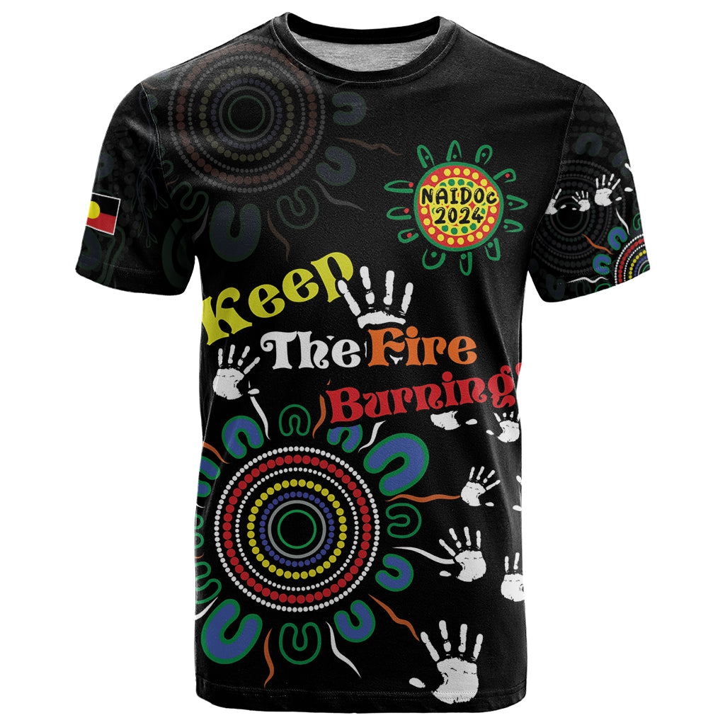 NAIDOC 2024 Indigenous Aboriginal T Shirt The Fire Burns Forever