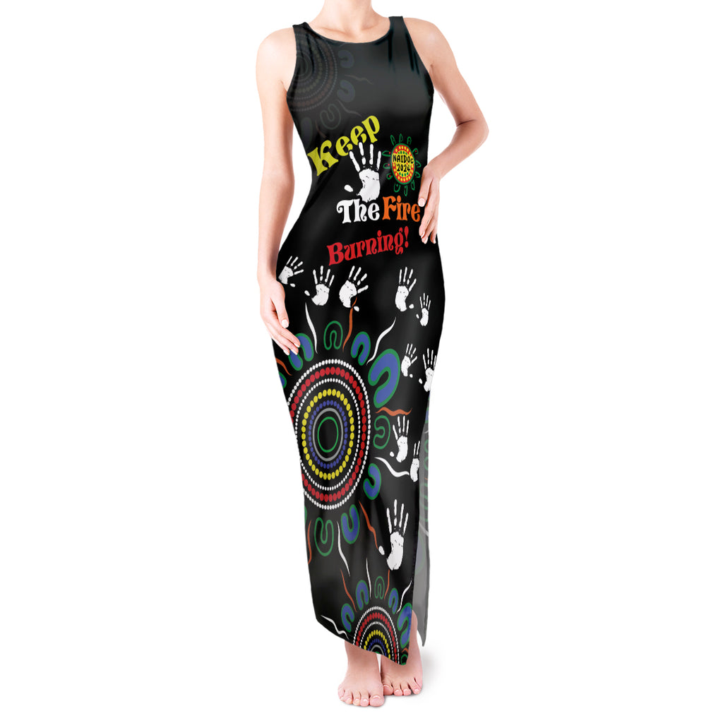 NAIDOC 2024 Indigenous Aboriginal Tank Maxi Dress The Fire Burns Forever