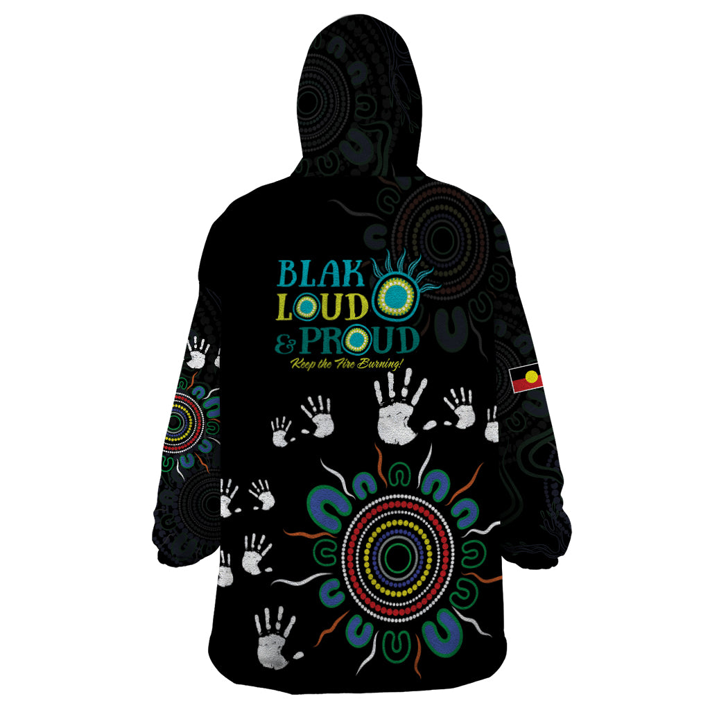 NAIDOC 2024 Indigenous Aboriginal Wearable Blanket Hoodie The Fire Burns Forever