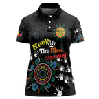 NAIDOC 2024 Indigenous Aboriginal Women Polo Shirt The Fire Burns Forever