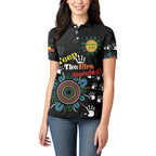 NAIDOC 2024 Indigenous Aboriginal Women Polo Shirt The Fire Burns Forever