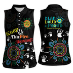 NAIDOC 2024 Indigenous Aboriginal Women Sleeveless Polo Shirt The Fire Burns Forever