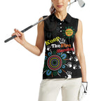 NAIDOC 2024 Indigenous Aboriginal Women Sleeveless Polo Shirt The Fire Burns Forever