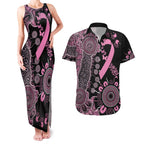 Personalised Aboriginal Ribbons Couples Matching Tank Maxi Dress and Hawaiian Shirt Beautiful Butterflies Breast Cancer Awareness