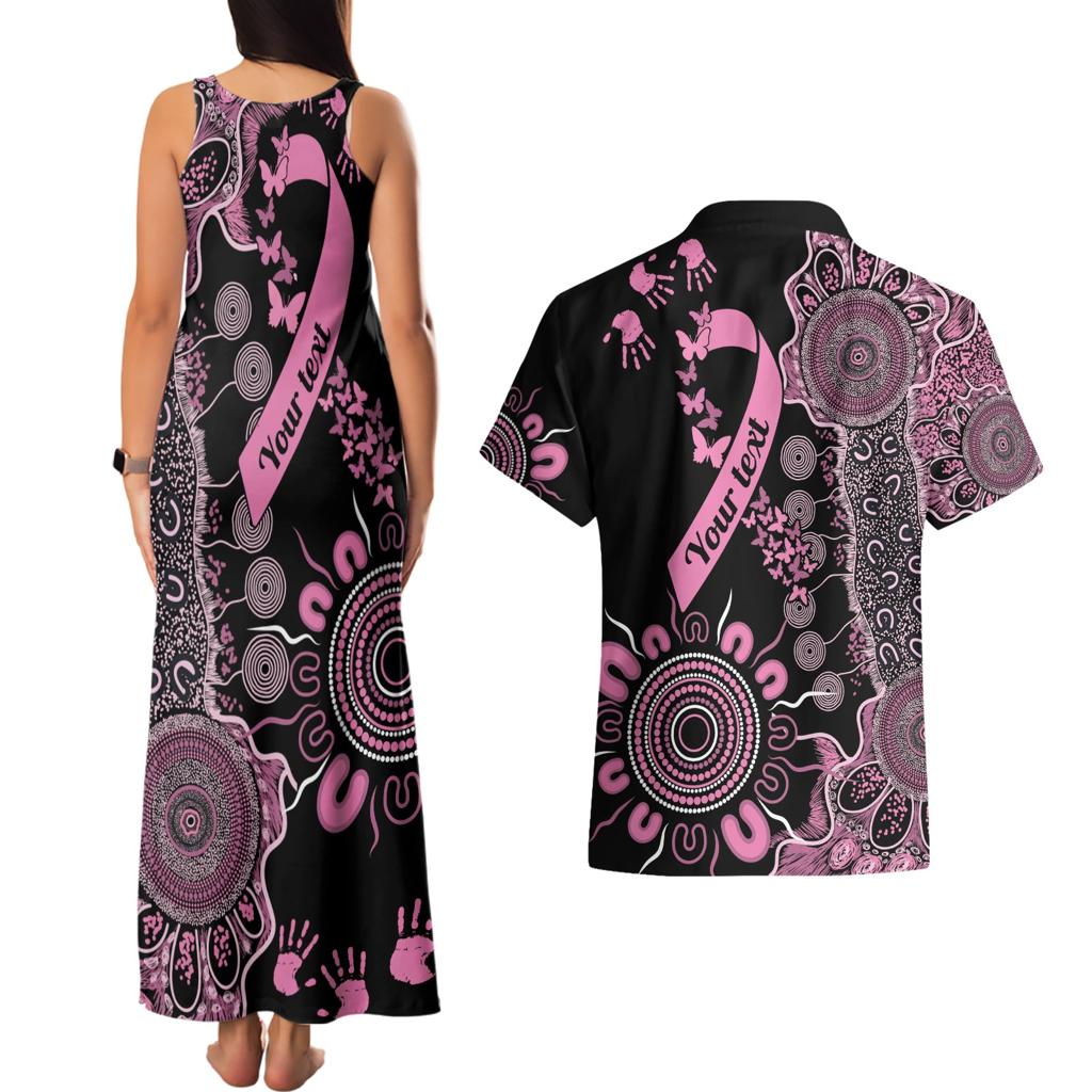 Personalised Aboriginal Ribbons Couples Matching Tank Maxi Dress and Hawaiian Shirt Beautiful Butterflies Breast Cancer Awareness